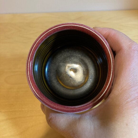 NEW Burgundy Pottery Butter Bell, Signed by Artist - Picture 3 of 6